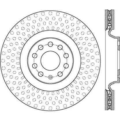 StopTech 127.33144R Front Right Drilled Brake Rotor for 2014-19 S3 / 12-17 VW CC