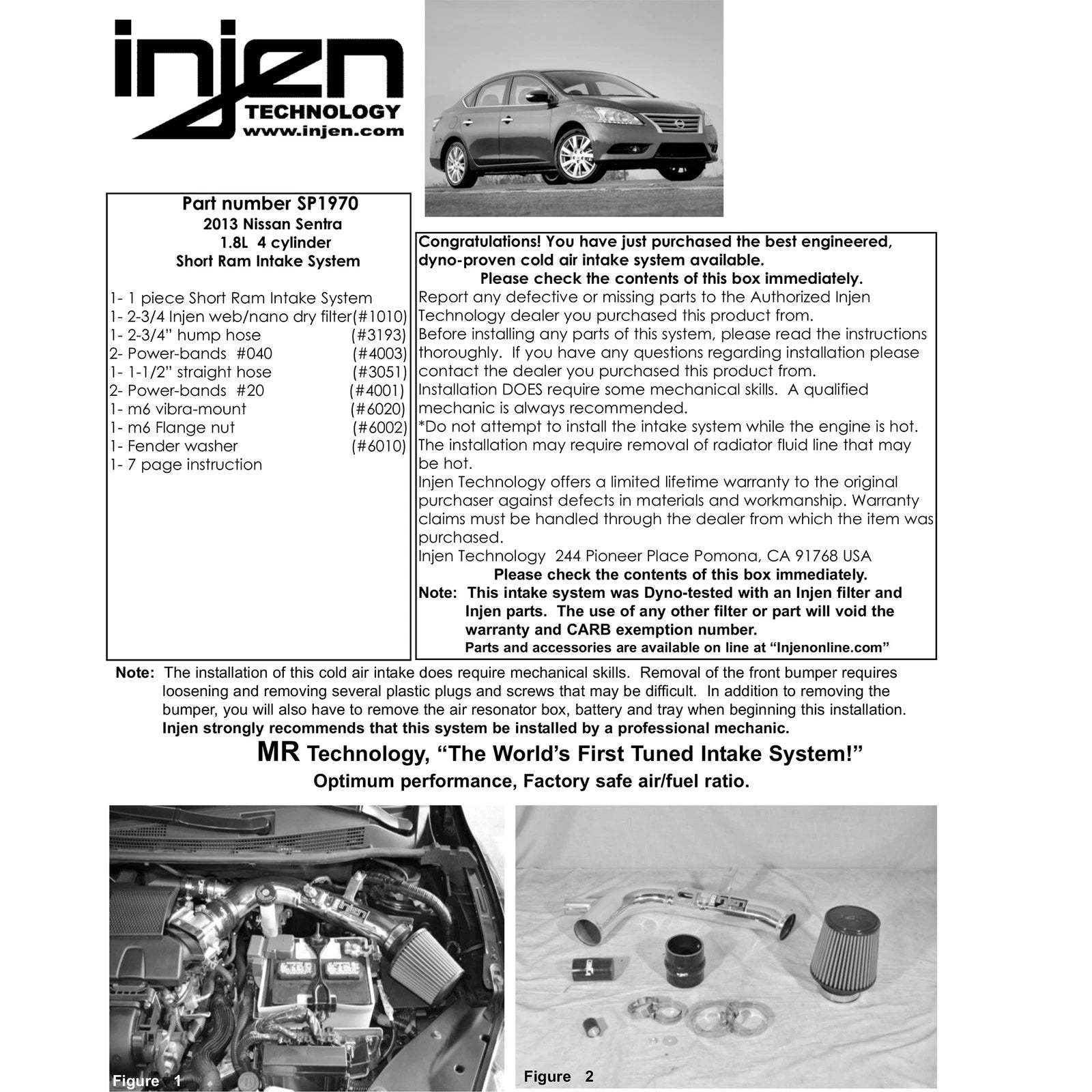 Injen 13-19 Nissan Sentra 1.8L Short Ram Intake | Nissan Sentra (07-13) (SP1970P)