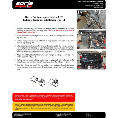 Borla Cat-Back Exhaust System - S-Type | 2017-2020 Nissan Titan 5.6L (140796)