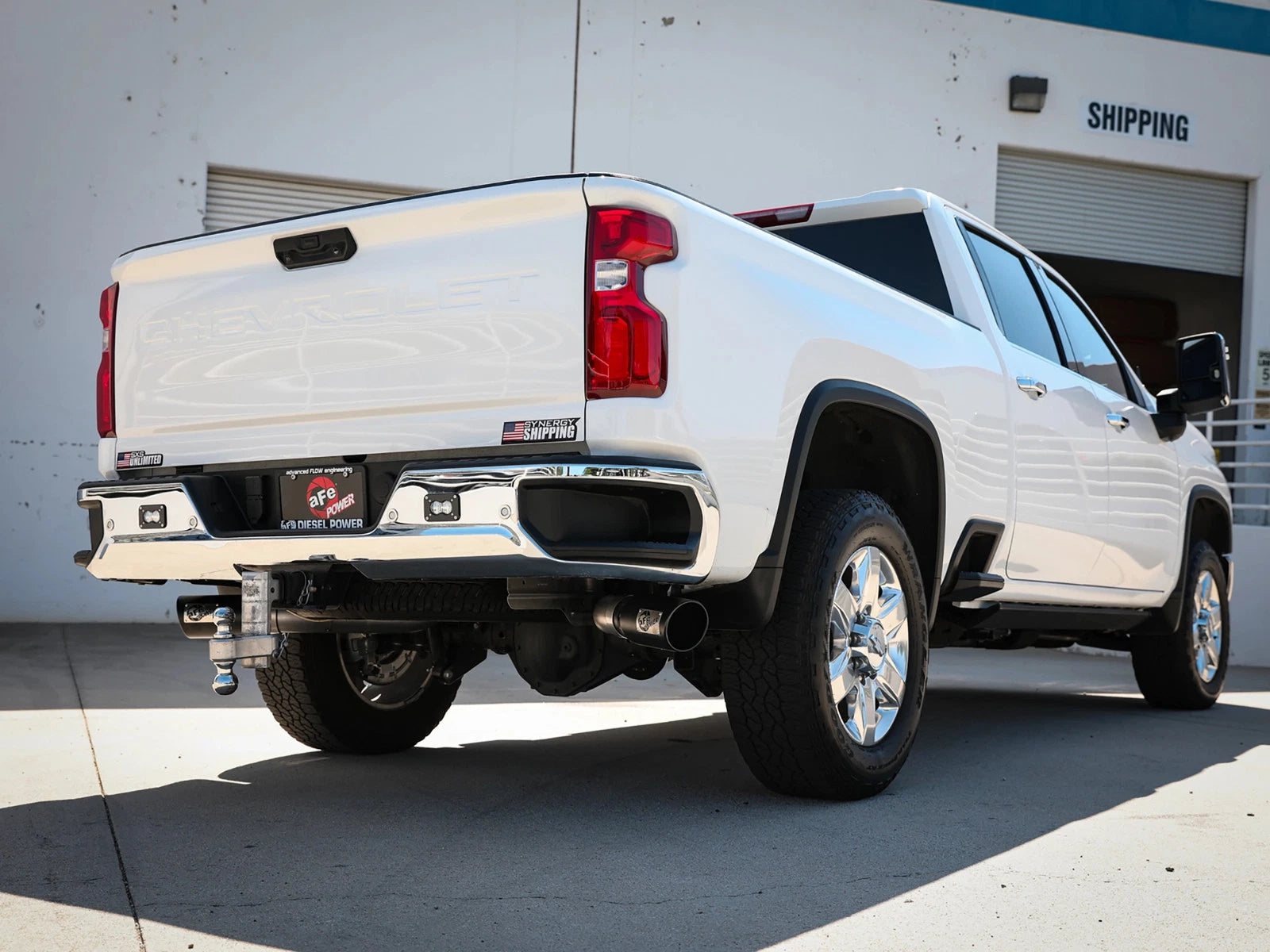 aFe Large Bore-HD 4in 409SS DPF-Back Exhaust w/ Black Tip | GM Diesel Trucks V8-6.6L L5P (49-44126-B)