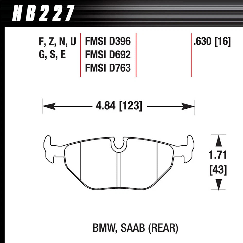 Hawk Performance Street Rear Brake Pads | BMW M3 E36 (1995–1999) (HB227F.630)