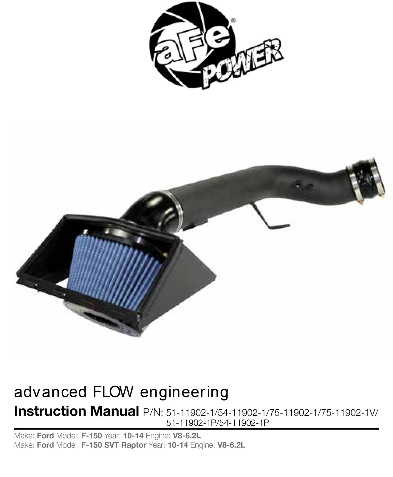 aFe Magnum FORCE Stage-2 Cold Air Intake V8 6.2L 10-12 F-150 | (54-11902-1)