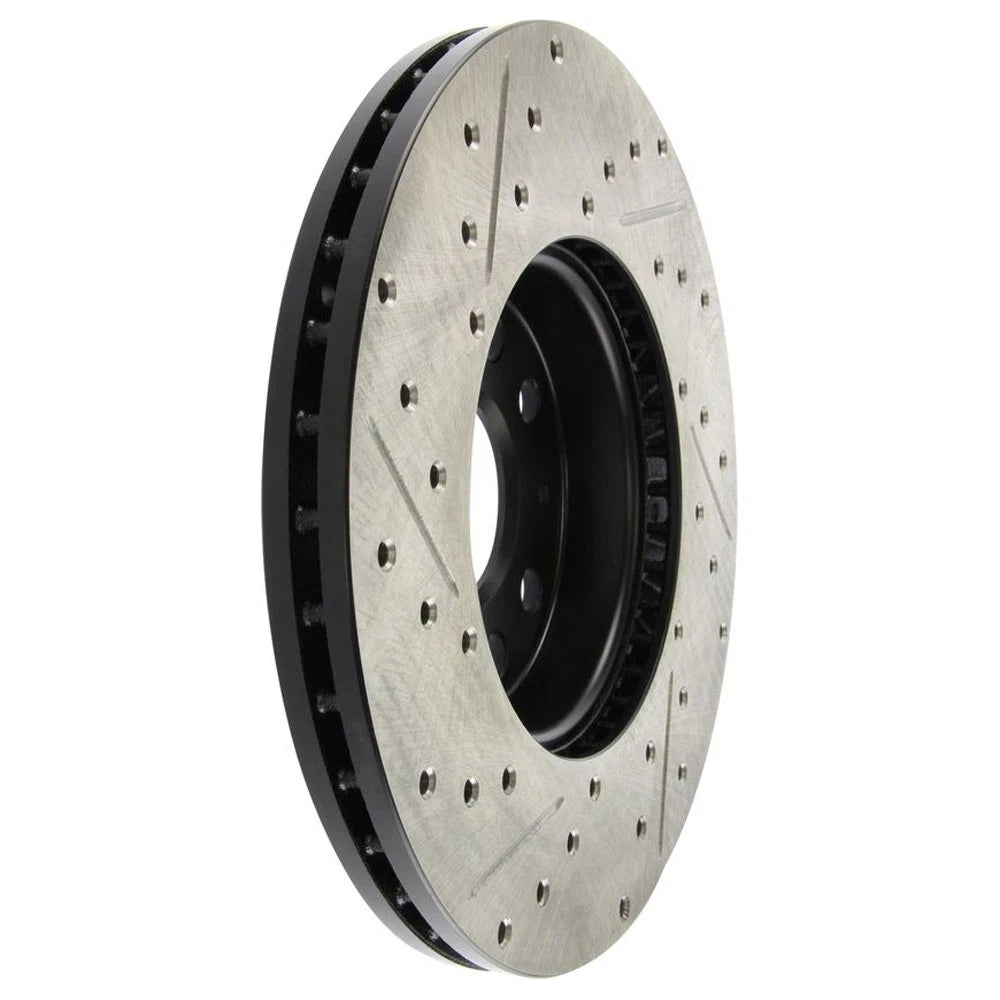 StopTech 127.33110L Front Left Drilled Brake Rotor for 10-19 A3 / 05-19 VW Jetta