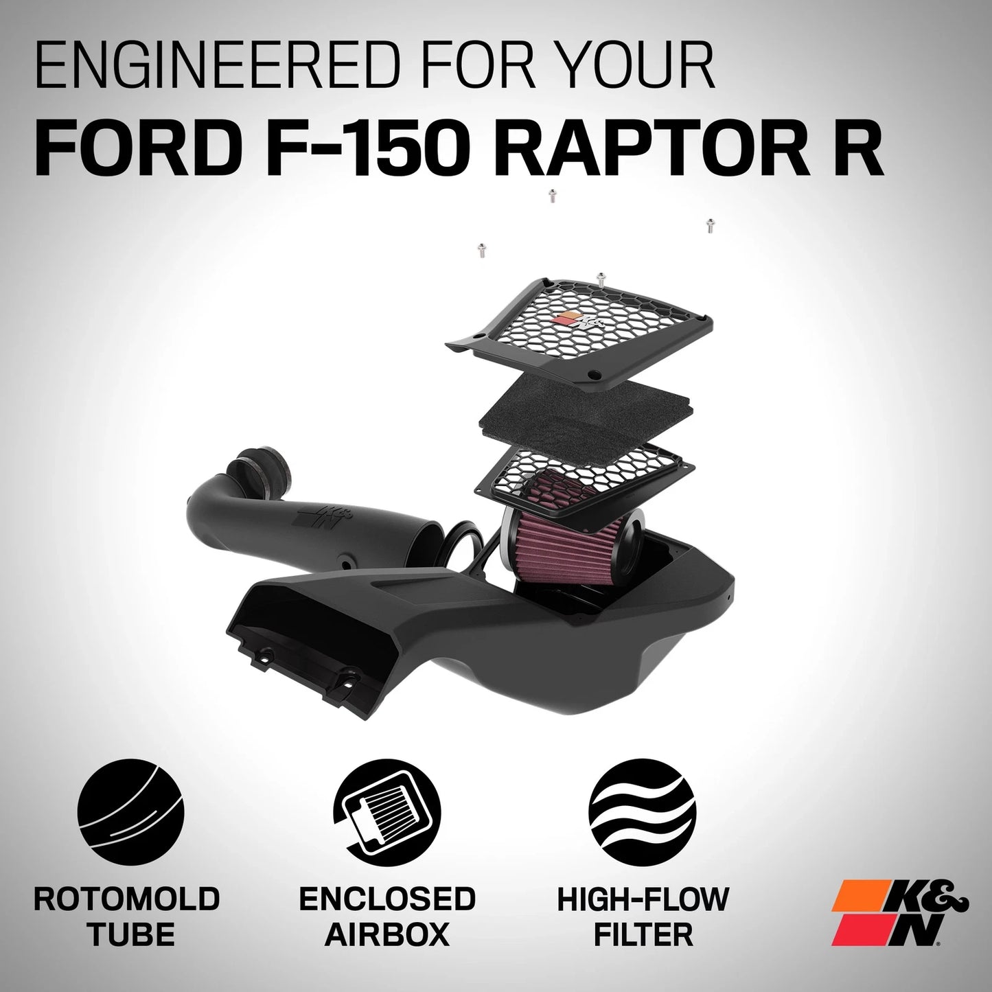 K&N Performance Air Intake System | Ford F150 Raptor R 5.2L V8 (63-2624)