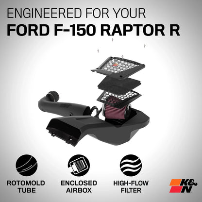 K&N Performance Air Intake System | Ford F150 Raptor R 5.2L V8 (63-2624)