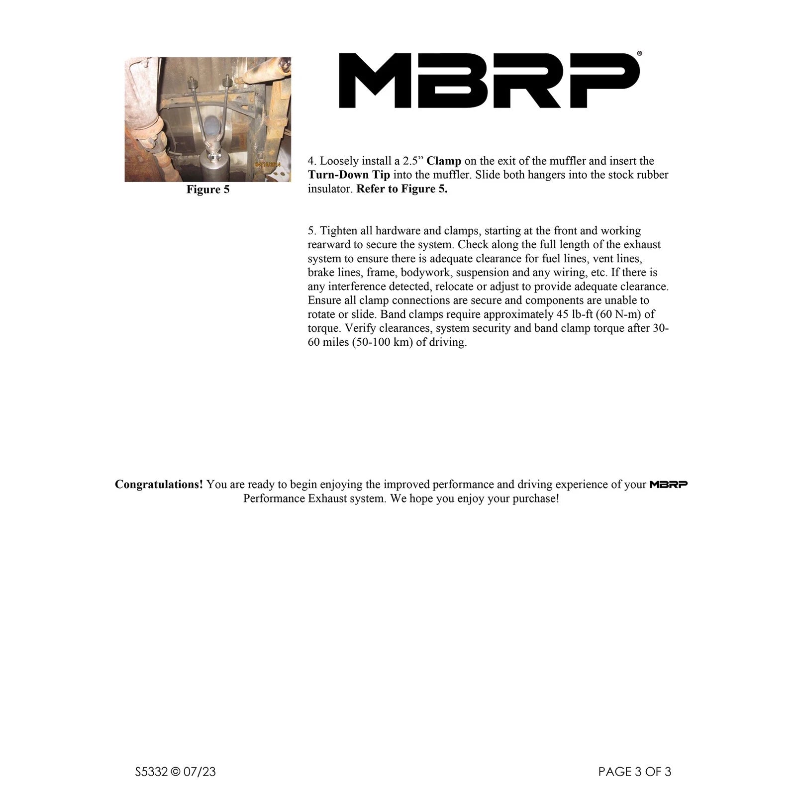MBRP 2.5in Cat-Back Single Turn Down Exhaust | Toyota Tacoma (01-05) (S5332409)