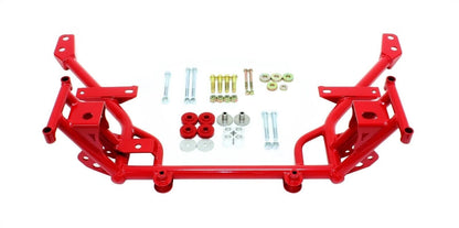 BMR 05-14 S197 Mustang K-Member w/ 1/2in Lowered Motor Mounts and STD. Rack Mounts - Red