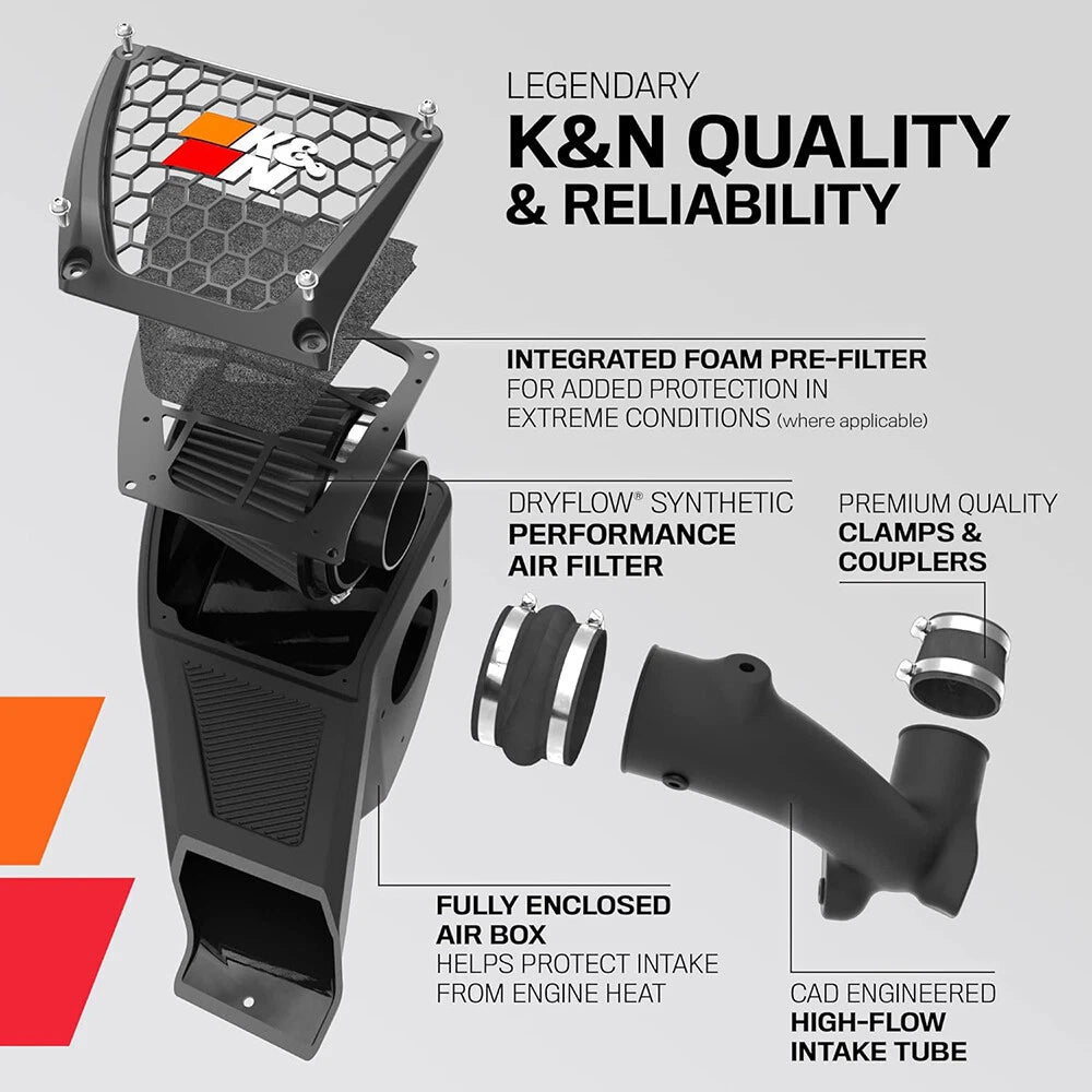 K&N Performance Dryflow Air Intake System | Ford Bronco (21-23) (30-2619)