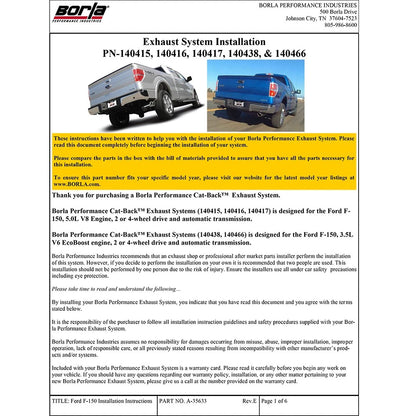 Borla Cat-Back Exhaust System - ATAK | Multiple Fitments (140417)