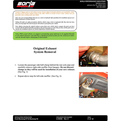 Borla Axle-Back Exhaust System - S-Type | 2013-2014 Ford Mustang 5.0L (11836)