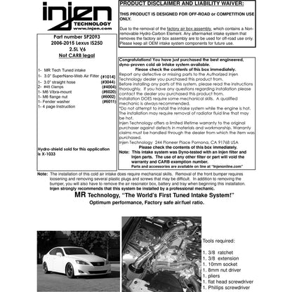 Injen Short Ram Intake | Lexus IS250/GS460 (05-12/05-15) / IS350 (05-12) (SP2093P)