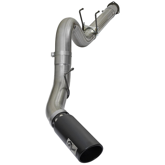 aFe Large Bore HD 5in 409 SS DPF Back Exhaust w/ Black Tip | Ford Diesel Trucks V8 6.7L (49-43090-B)