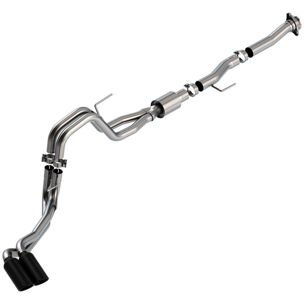 Borla 5.0L 2dr RC SB (122.8 WB) XL/XLT 3/2.25 DSE Cat-Back ATAK Black Chrome Tips | Ford F-150 (21) (BC140877BC)