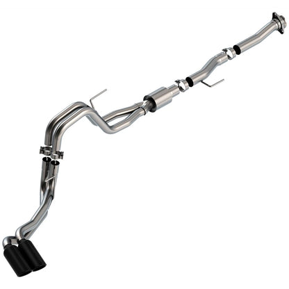 Borla 5.0L 2dr RC SB (122.8 WB) XL/XLT 3/2.25 DSE Cat-Back ATAK Black Chrome Tips | Ford F-150 (21) (BC140877BC)