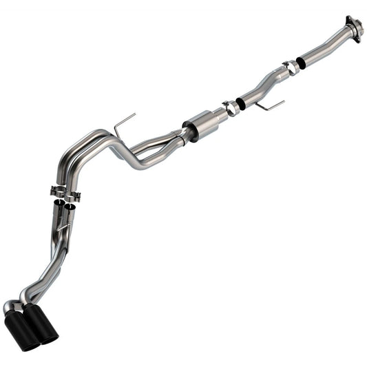 Borla 5.0L 2dr RC SB (122.8 WB) XL/XLT 3/2.25 DSE Cat-Back ATAK Black Chrome Tips | Ford F-150 (21) (BC140877BC)