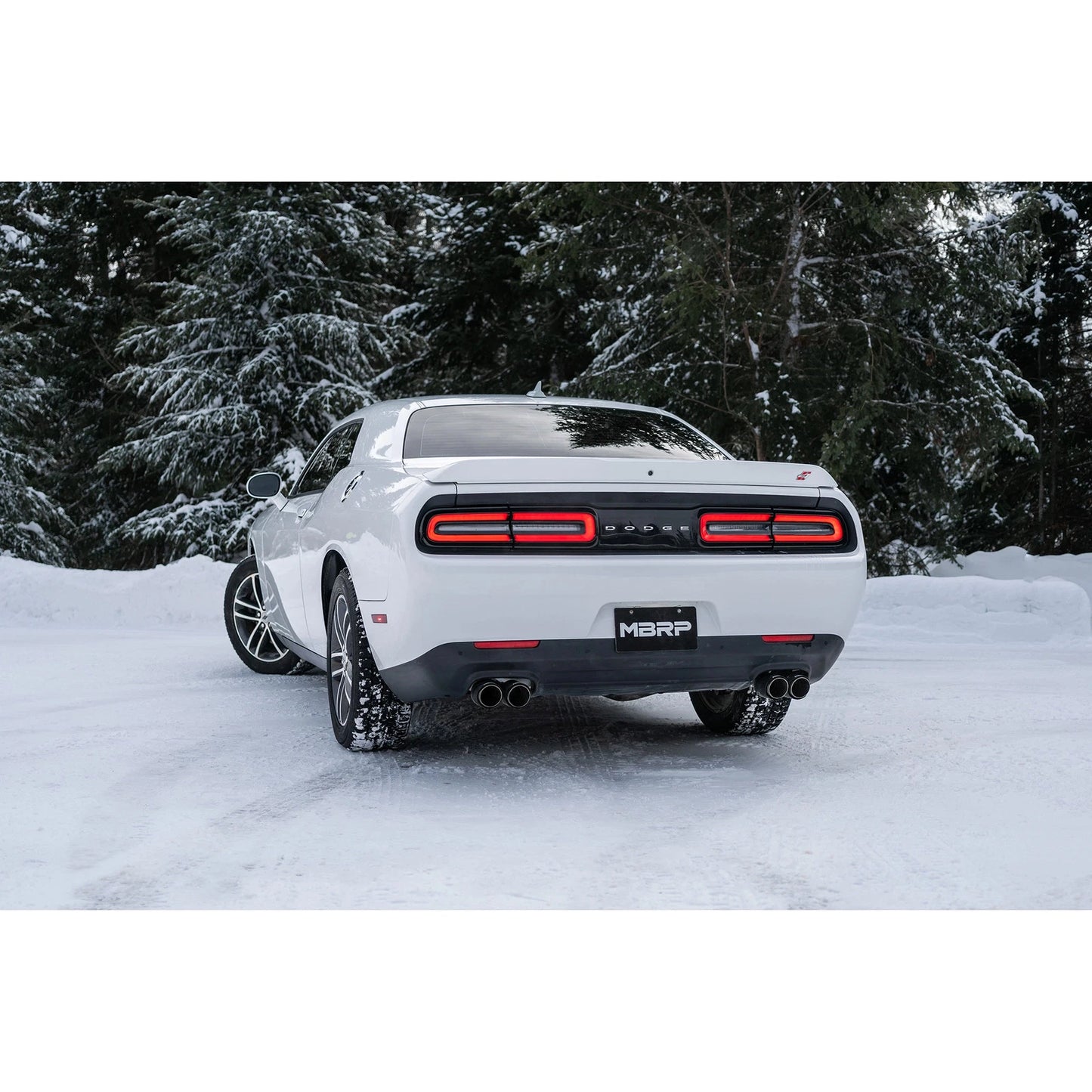 MBRP 2.5in Quad Split Rear Exit Cat-Back | Dodge Challenger 15-23 (S71113CF)