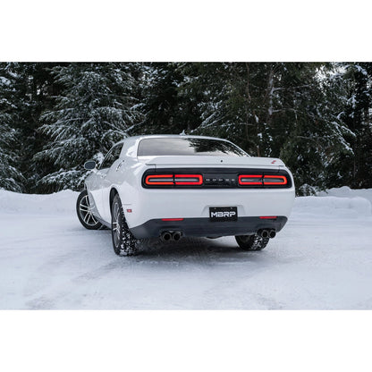 MBRP 2.5in Quad Split Rear Exit Cat-Back | Dodge Challenger 15-23 (S71113CF)