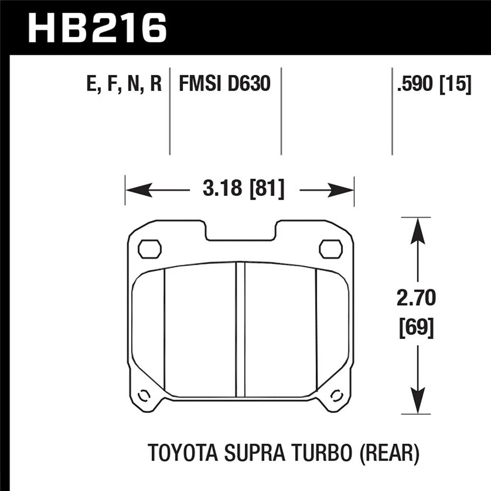 Hawk Performance HPS Street Rear Brake Pads | 1993-1998 Toyota Supra TT (HB216F.590)