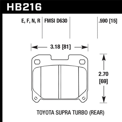 Hawk Performance HPS Street Rear Brake Pads | 1993-1998 Toyota Supra TT (HB216F.590)