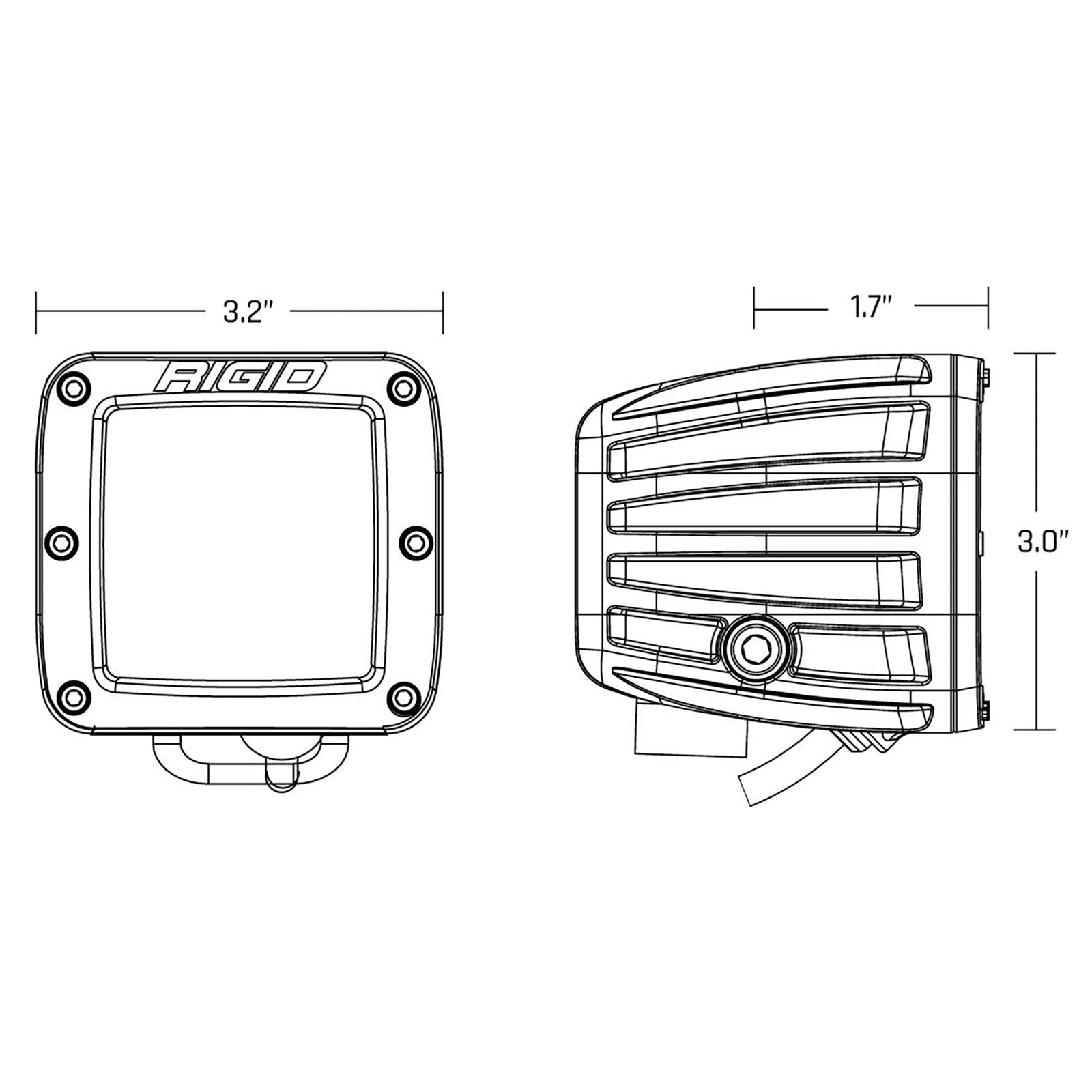 Rigid Industries Rigid D-Series LED Pro Light - Driving / Surface / Black Housing / Pair (RIG502313)