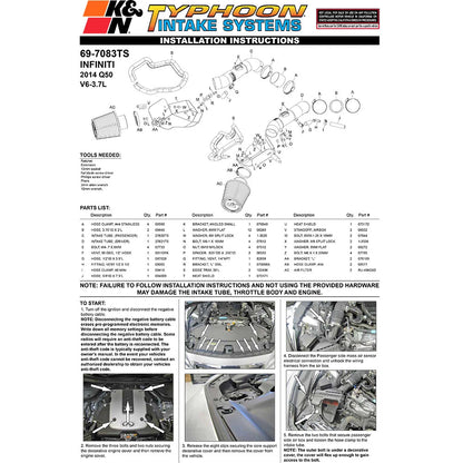 K&N Dual Silver Typhoon Short Ram Intakes | Infiniti Q50 (14-15) (69-7083TS)