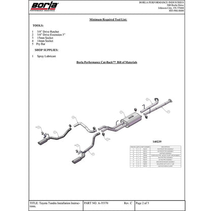 Borla Cat-Back Exhaust System - Touring | Multiple Fitments (140638)
