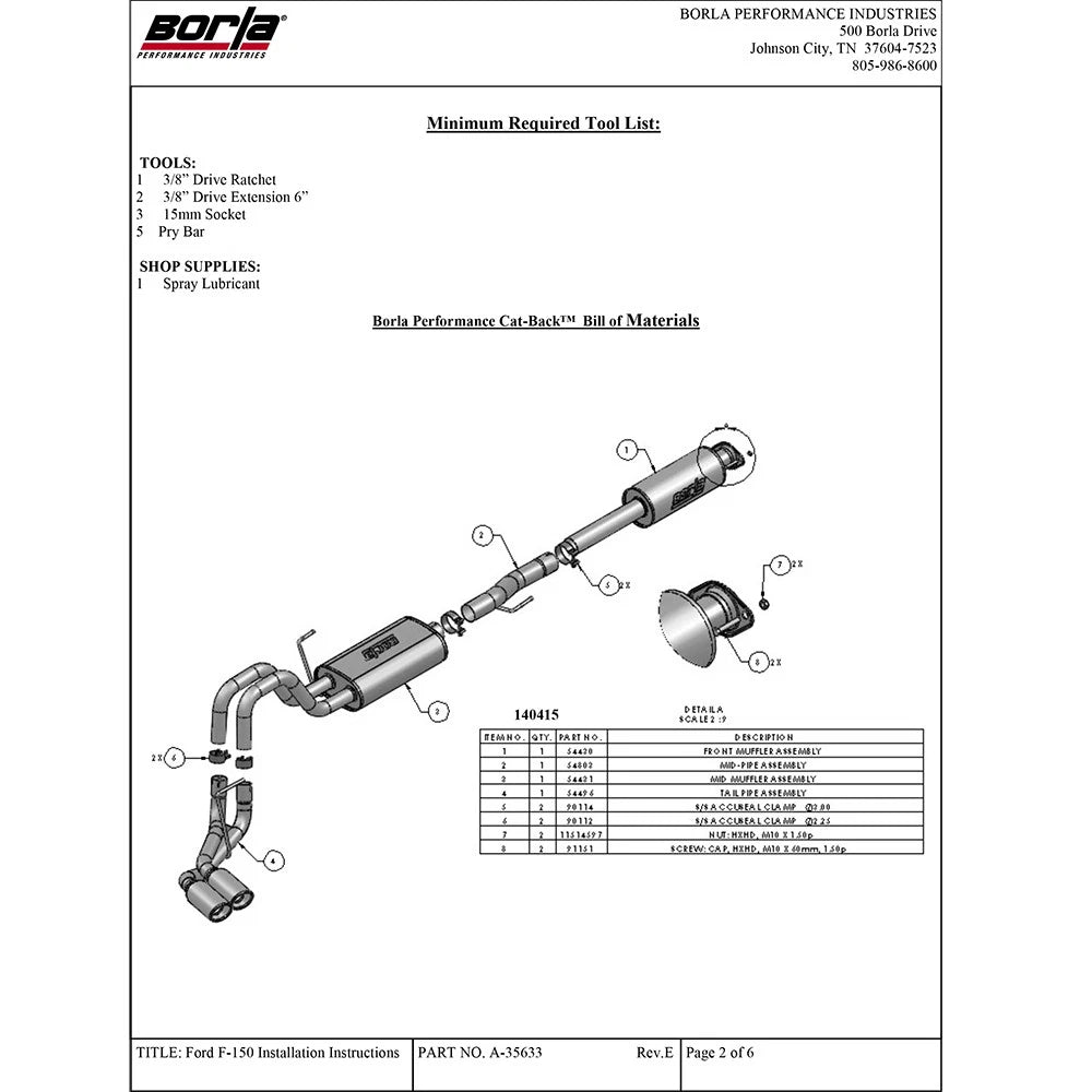 Borla Cat-Back Exhaust System - ATAK | Multiple Fitments (140417)