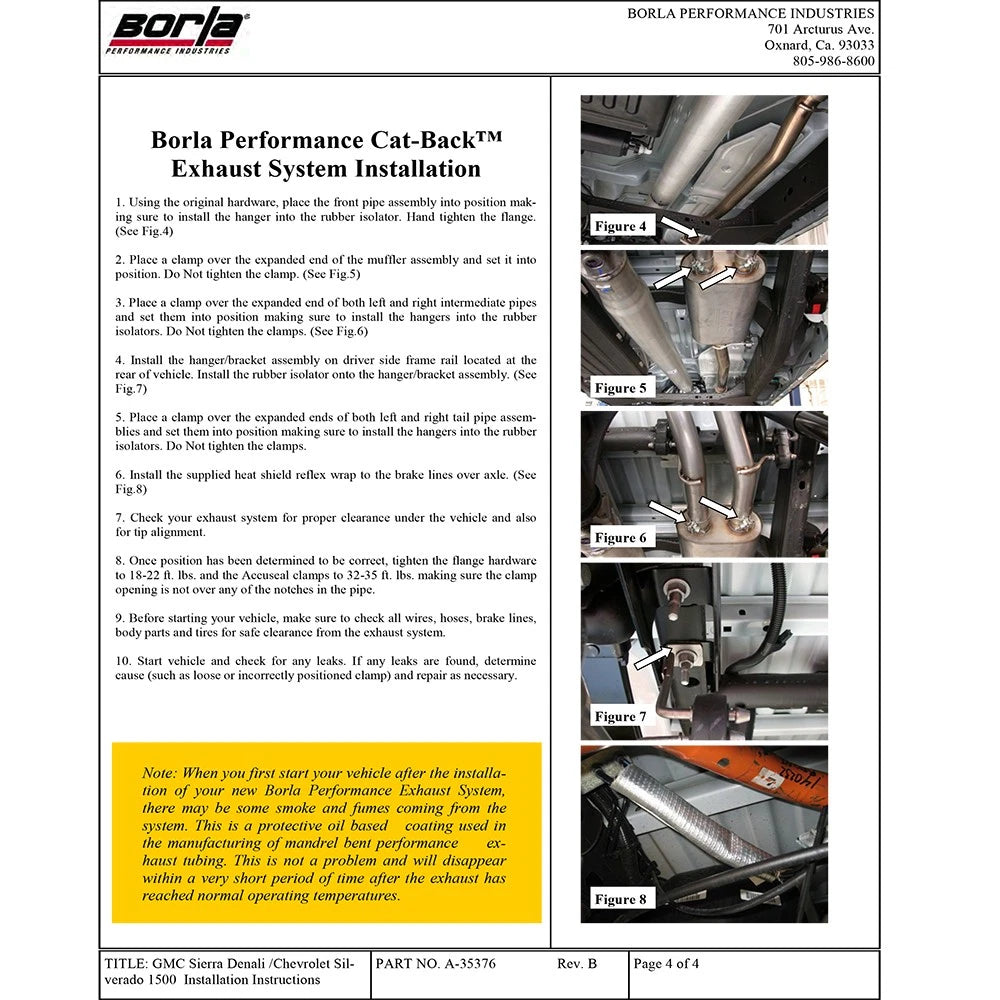 Borla Catback Exhaust | Chevrolet Sierra 1500 (09-11) / Silverado 1500 (09-11) (140341)
