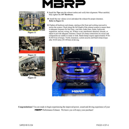 MBRP Stainless Steel Cat-Back Exhaust System | 2023+ Honda Civic Type-R (S49023CF)