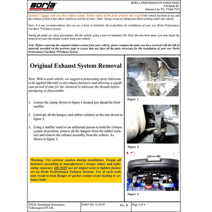 Borla Cat-Back Exhaust System - S-Type | 2006-2009 Volkswagen GTI 2.0L (140248)
