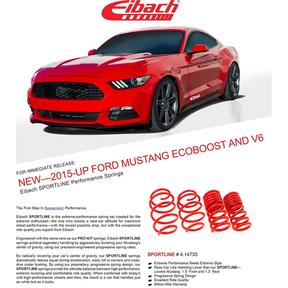 Eibach Sportline Springs | 2015-2017 Ford Mustang Ecoboost / V6 (4.14735)
