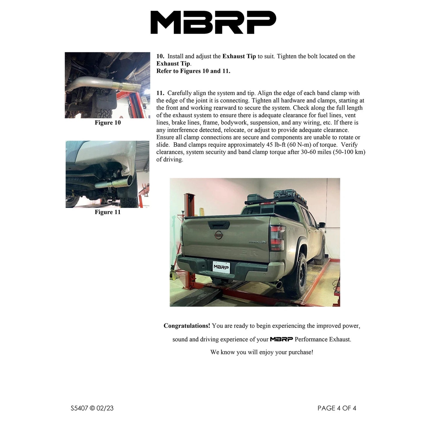 MBRP 3in Tip 3in Cat Back Single Side Exit Street Profile | Nissan Frontier (22-23) (S5407BLK)