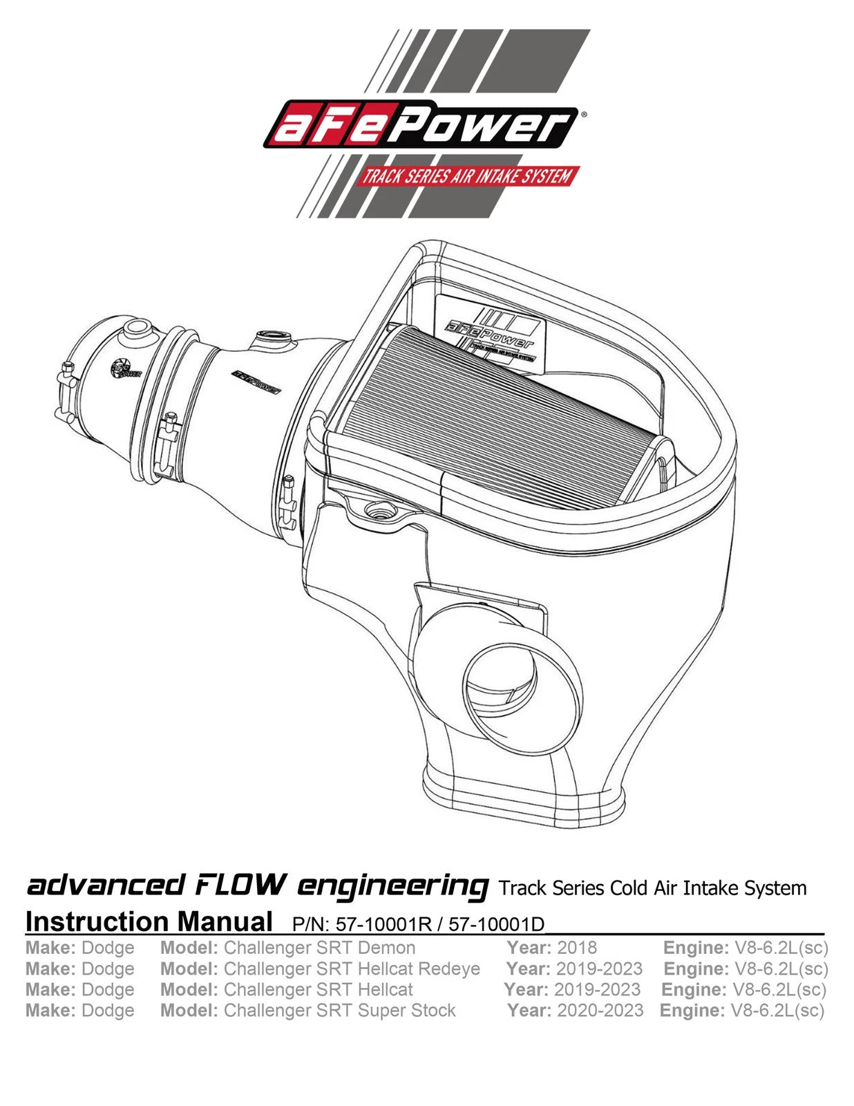 aFe Track Series Stage-2 Carbon Intake | Dodge Challenger 18-23 (57-10001D)