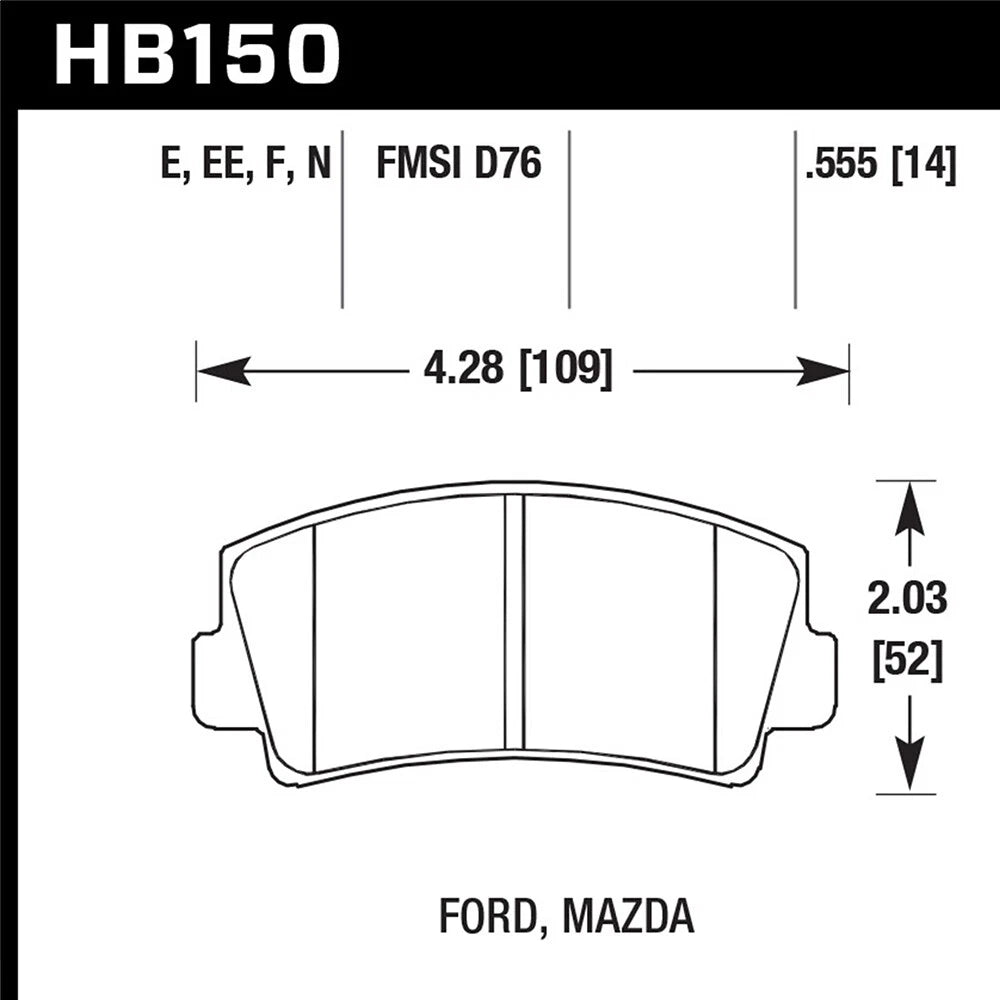 Hawk HPS Street Brake Pads | HB150F.555