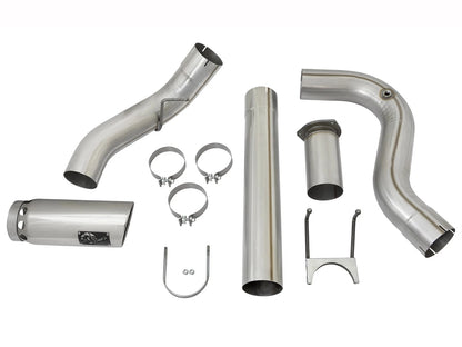 aFe 5in HD 409-SS DPF-Back Exhaust w/ Polished Tip | Ford Diesel Trucks V8 6.7L (17+) (49-43090-P)