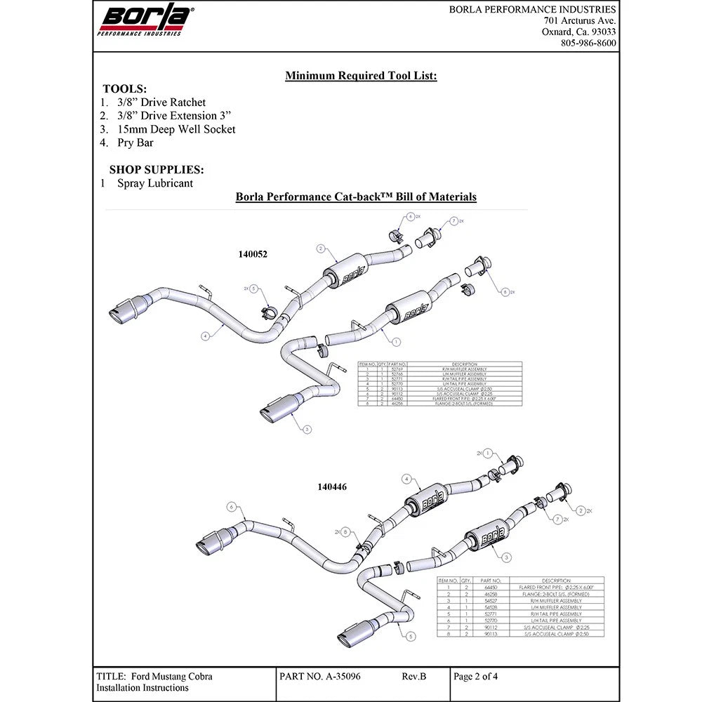 Borla Cat-Back Exhaust System - ATAK | Multiple Fitments (140446)