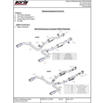 Borla Cat-Back Exhaust System - ATAK | Multiple Fitments (140446)