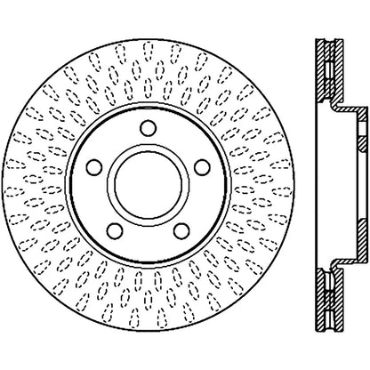 StopTech 126.61100SR Front Right Slotted Brake Rotor for 12-18 Focus / 04-12 S40