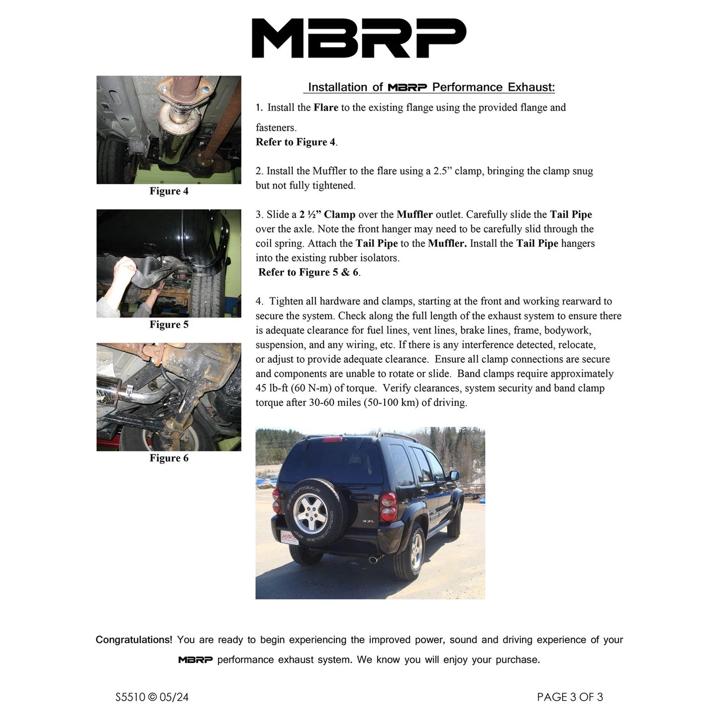 MBRP 2.5in. Cat-Back Single Rear Exit Exhaust | Jeep Liberty (02-07) (S5510409)