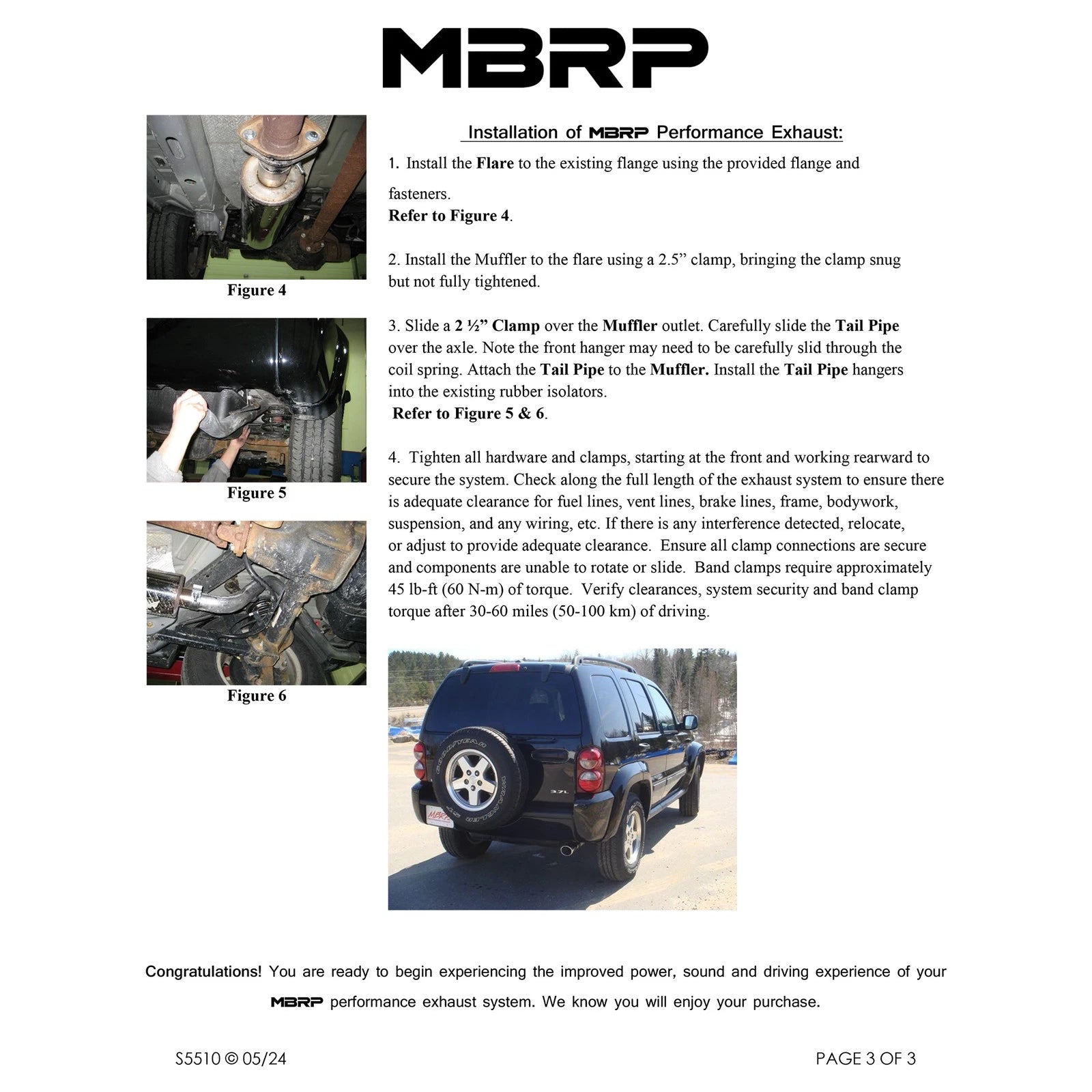MBRP 2.5in. Cat-Back Single Rear Exit Exhaust | Jeep Liberty (02-07) (S5510409)
