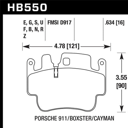 HAWK HPS Brake Pad Sets | HB550F.634