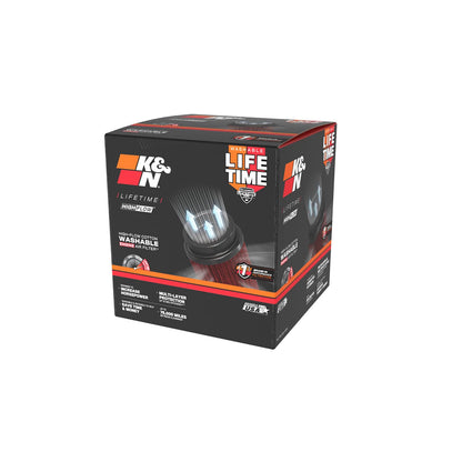 K&N RU-1009 Universal Round Tapered Performance Washable Air Filter for Intake