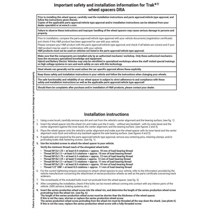 H&R 4065640 DRM Front or Rear 20 mm Wheel Spacers Kit Set Pair for 1997-24 Honda