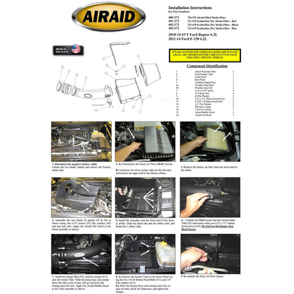 Airaid 10-14 Ford SVT Raptor / 11-13 F-150 6.2L CAD Intake System | Ford F-150 / Raptor (10-14) (401-272)