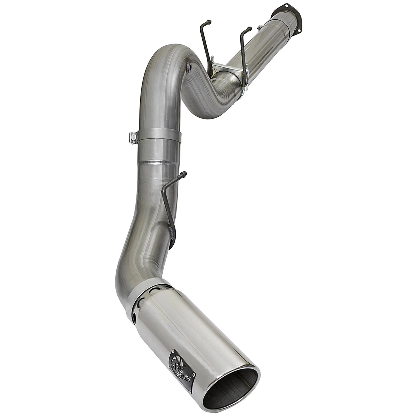 aFe 5in HD 409-SS DPF-Back Exhaust w/ Polished Tip | Ford Diesel Trucks V8 6.7L (17+) (49-43090-P)