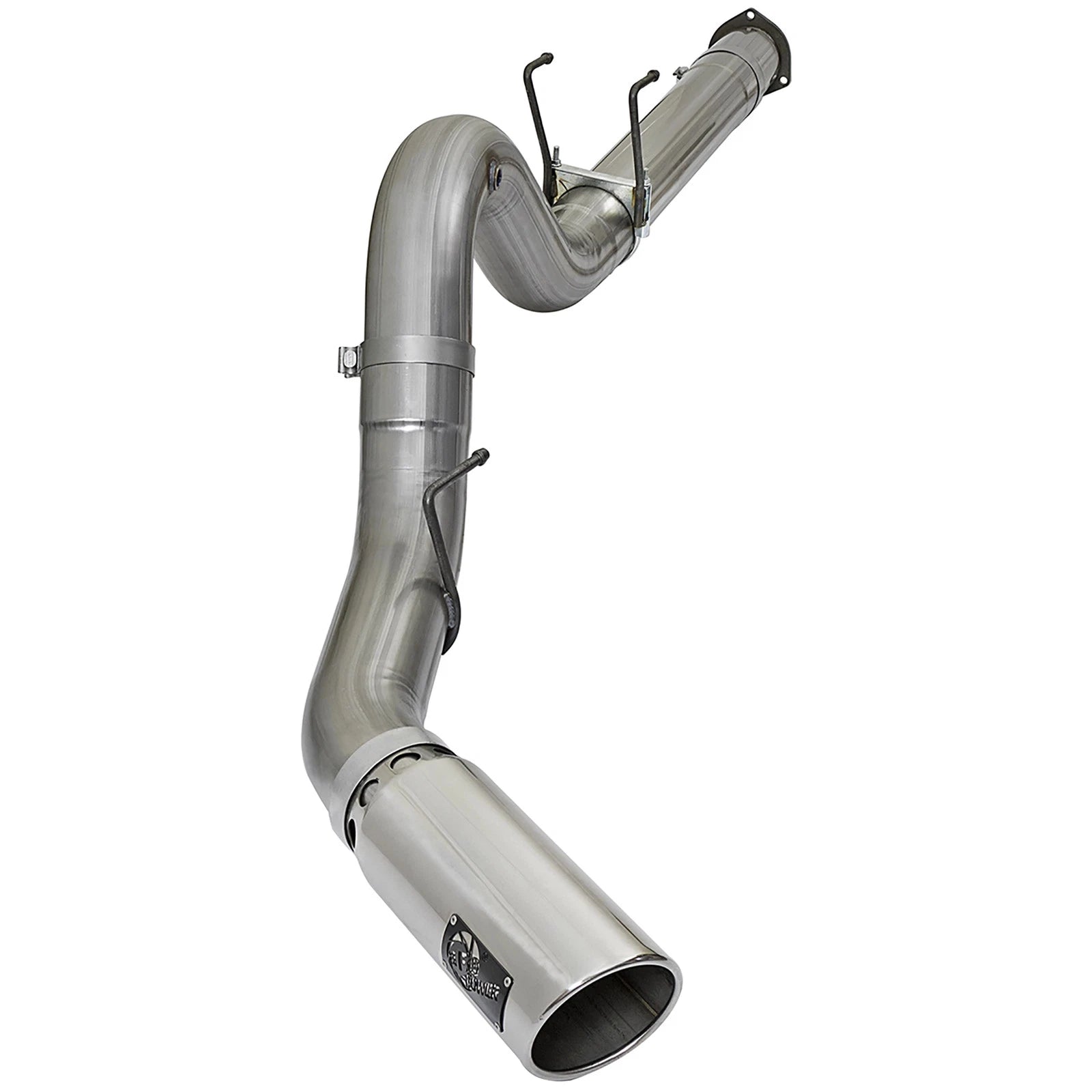 aFe 5in HD 409-SS DPF-Back Exhaust w/ Polished Tip | Ford Diesel Trucks V8 6.7L (17+) (49-43090-P)