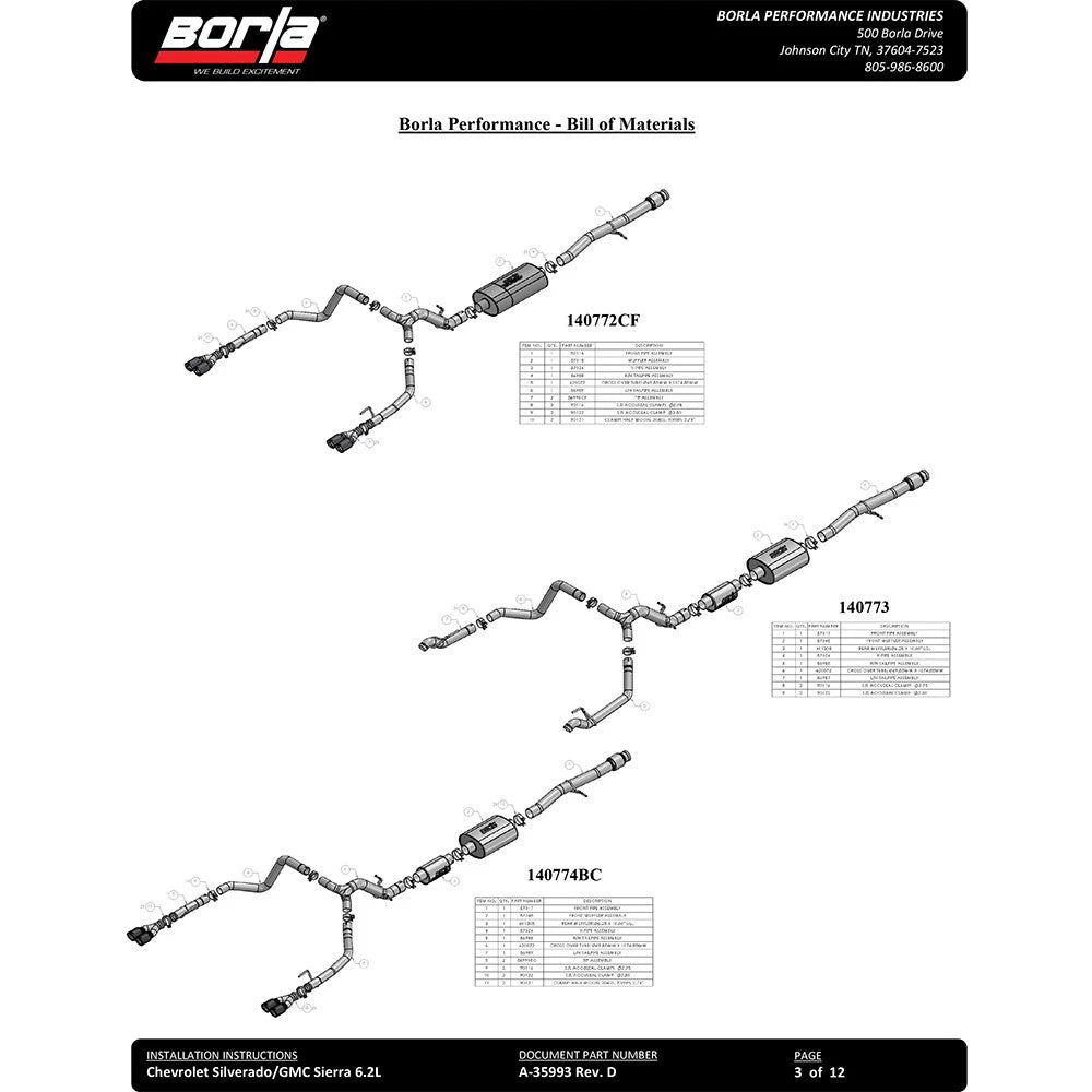 Borla Cat-Back Exhaust System - ATAK | Multiple Fitments (140776BC)
