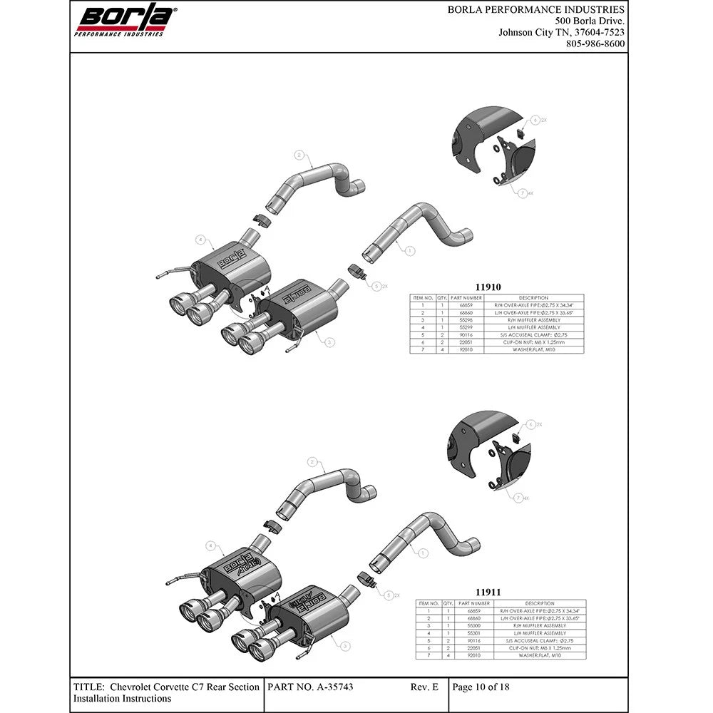 Borla Axle-Back Exhaust System - ATAK | 2014-2019 Chevrolet Corvette 6.2L (11869)