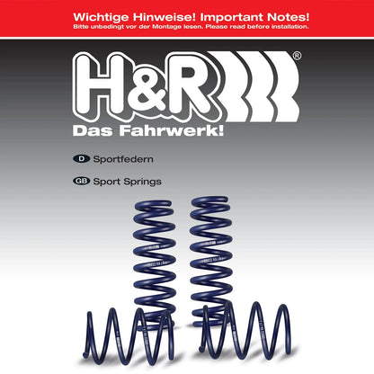 H&R Sport Springs for Ford Mustang GT500 | Convertible V8 (07-10) (51655-500)