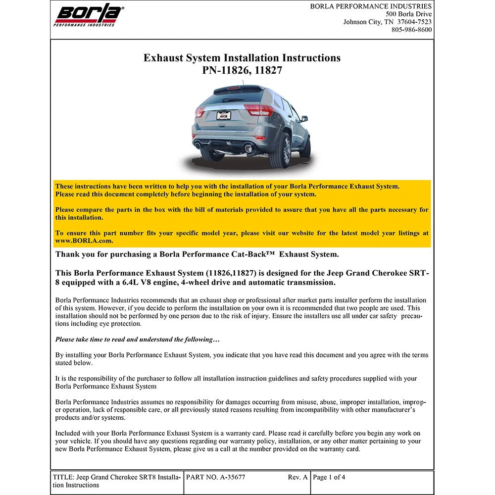 Borla Axle-Back Exhaust System - ATAK | Multiple Fitments (11827)